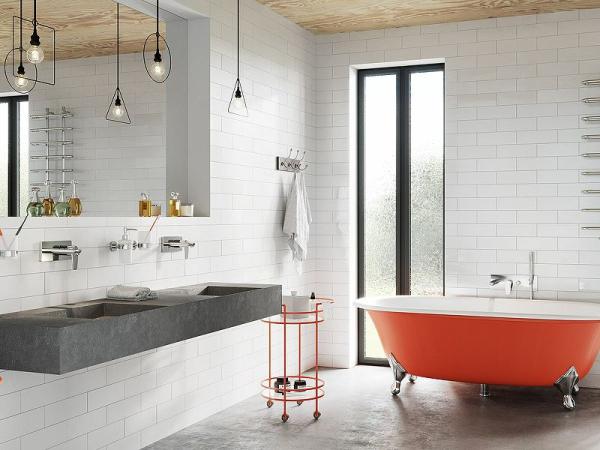 Large matt white bathroom wall tiles | great price