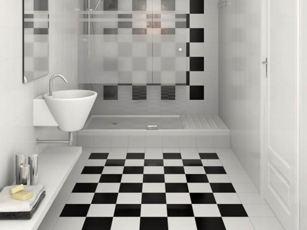 Floor tiles bathroom black and white + best buy price